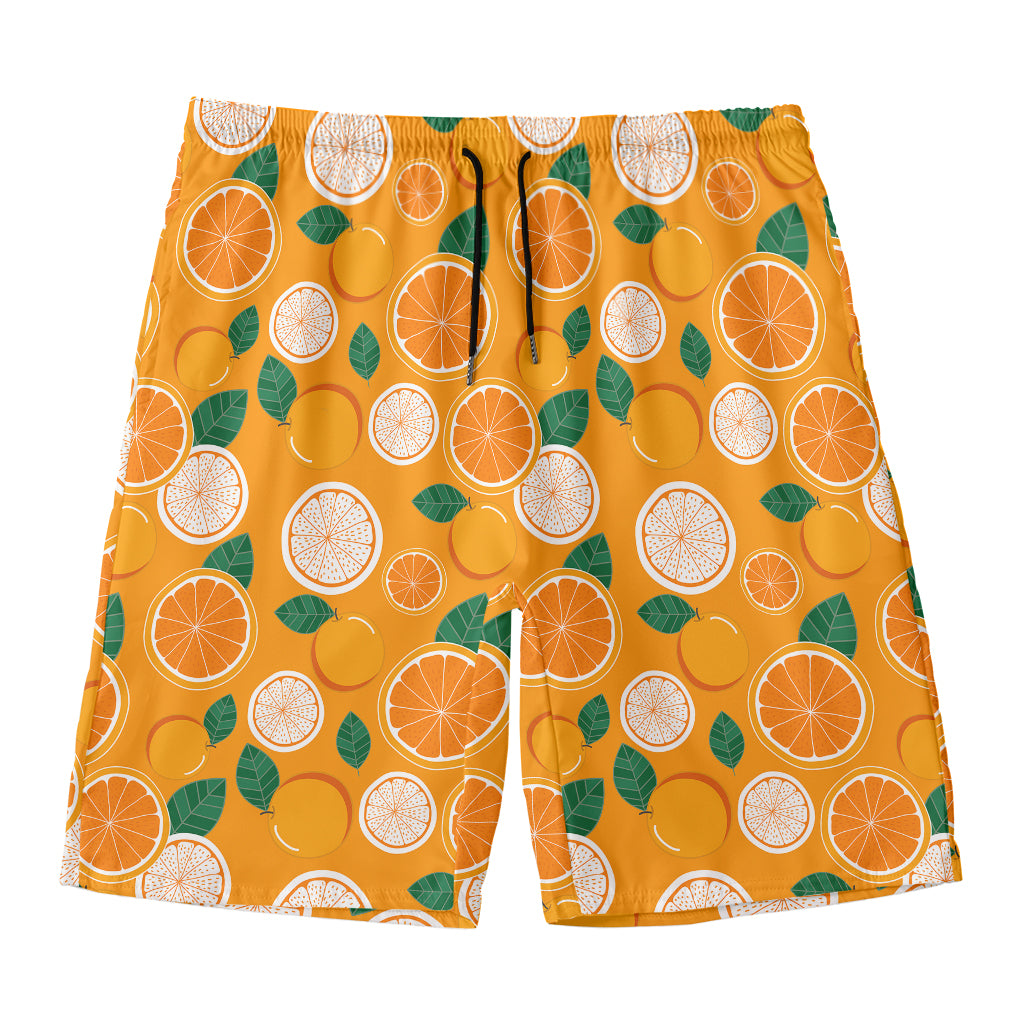 Cute Orange Fruit Pattern Print Men's Swim Trunks