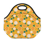 Cute Orange Fruit Pattern Print Neoprene Lunch Bag