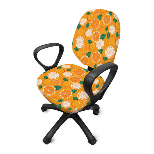 Cute Orange Fruit Pattern Print Office Chair Cover