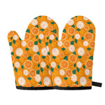 Cute Orange Fruit Pattern Print Oven Mitts
