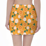 Cute Orange Fruit Pattern Print Pencil Mini Skirt