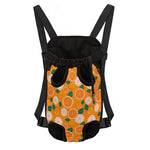 Cute Orange Fruit Pattern Print Pet Carrier Backpack