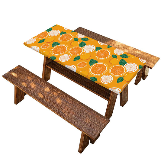 Cute Orange Fruit Pattern Print Picnic Table Cover
