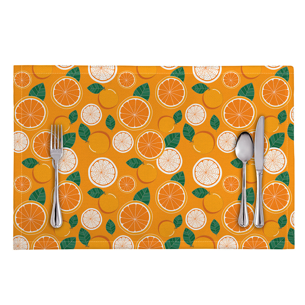 Cute Orange Fruit Pattern Print Placemat
