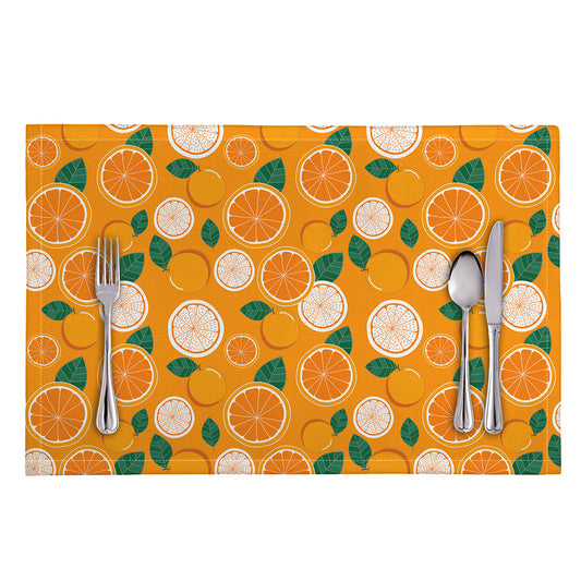 Cute Orange Fruit Pattern Print Placemat