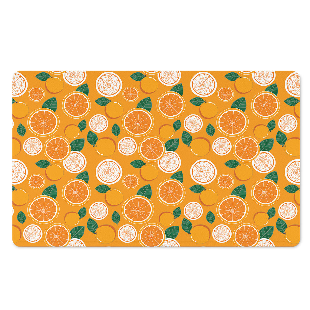 Cute Orange Fruit Pattern Print Polyester Doormat
