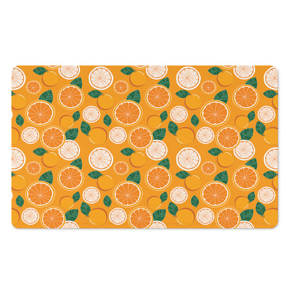 Cute Orange Fruit Pattern Print Polyester Doormat