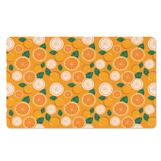 Cute Orange Fruit Pattern Print Polyester Doormat