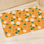 Cute Orange Fruit Pattern Print Polyester Doormat