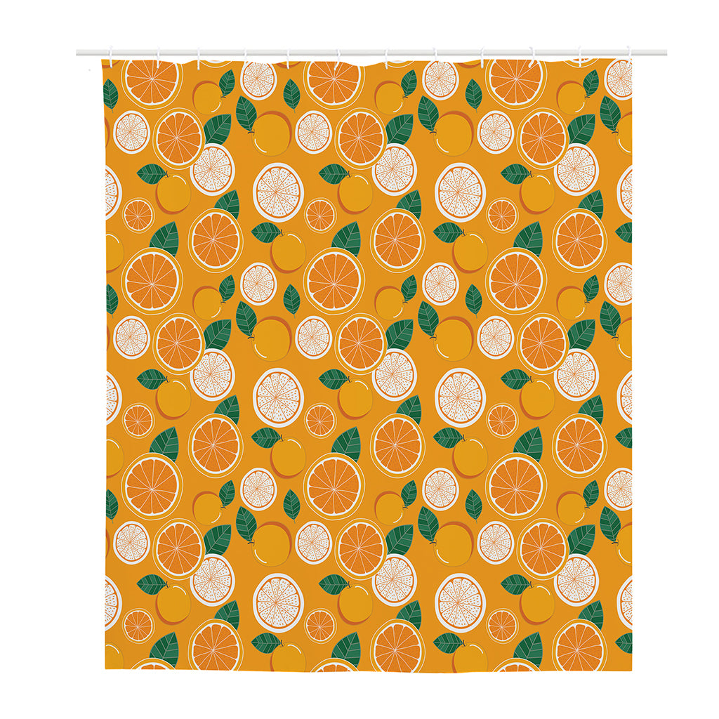 Cute Orange Fruit Pattern Print Polyester Shower Curtain