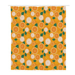 Cute Orange Fruit Pattern Print Polyester Shower Curtain