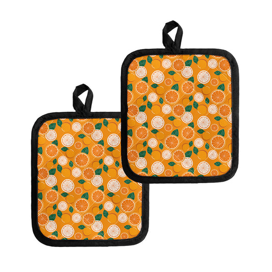 Cute Orange Fruit Pattern Print Pot Holders