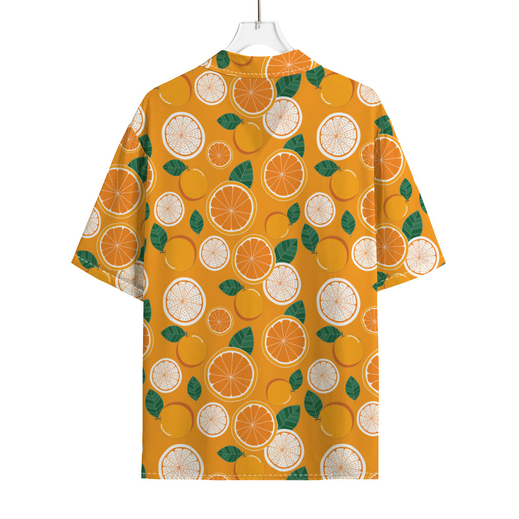 Cute Orange Fruit Pattern Print Rayon Hawaiian Shirt