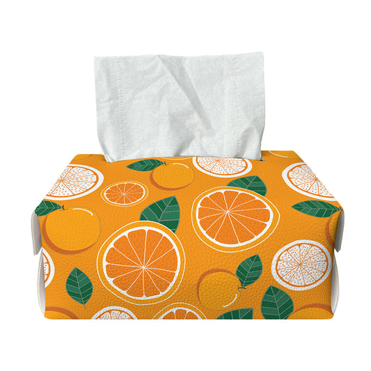 Cute Orange Fruit Pattern Print Rectangle Tissue Box Cover