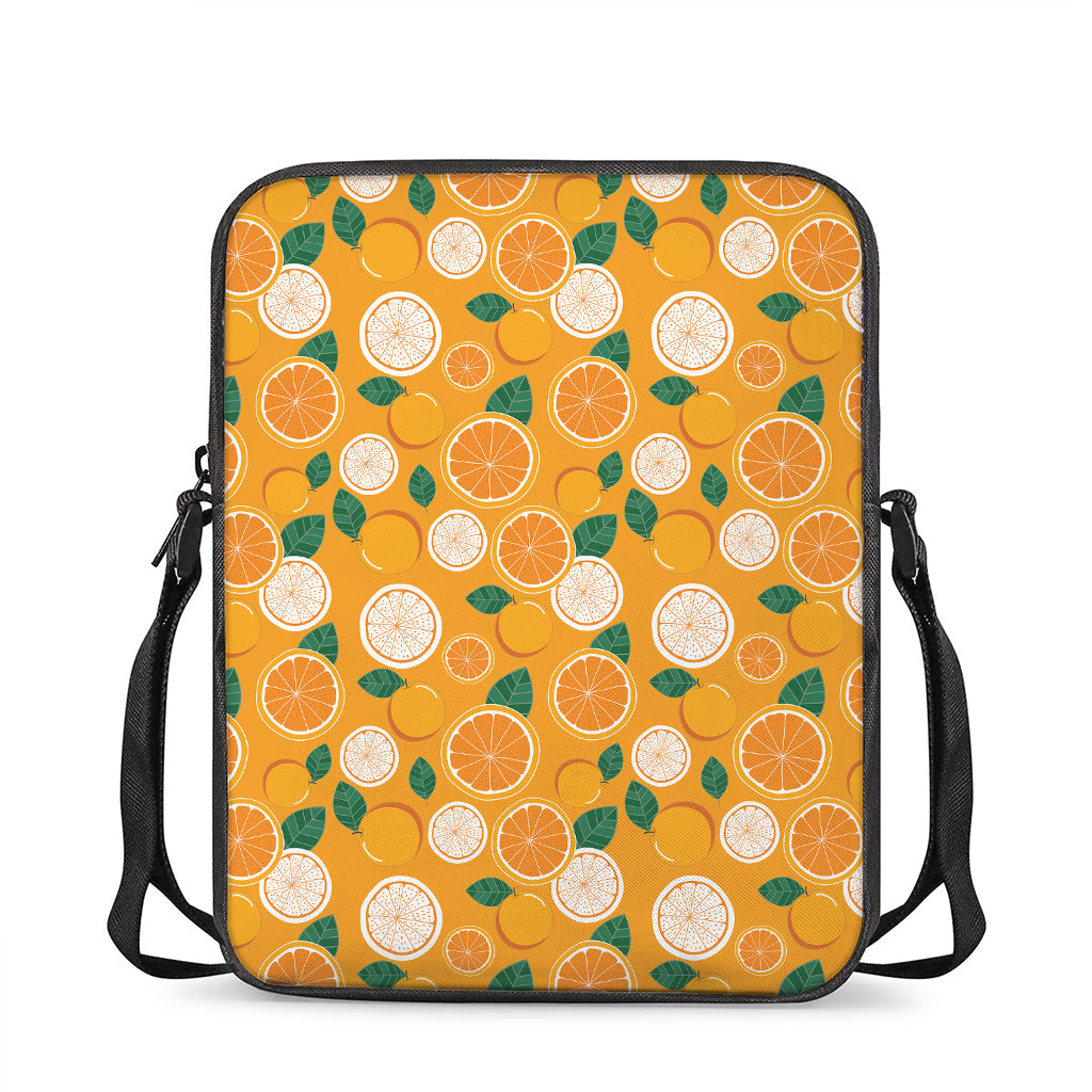 Cute Orange Fruit Pattern Print Rectangular Crossbody Bag