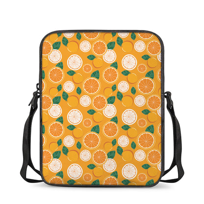 Cute Orange Fruit Pattern Print Rectangular Crossbody Bag