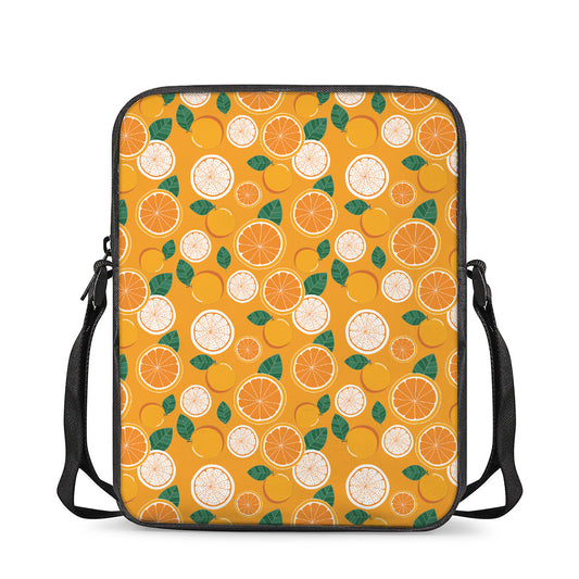 Cute Orange Fruit Pattern Print Rectangular Crossbody Bag