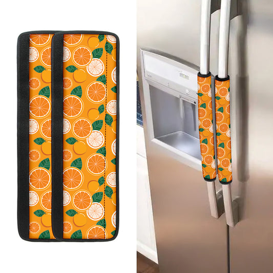 Cute Orange Fruit Pattern Print Refrigerator Handle Covers