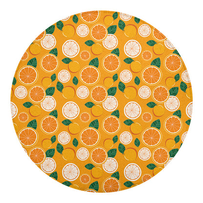 Cute Orange Fruit Pattern Print Round Blanket