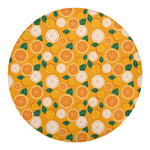 Cute Orange Fruit Pattern Print Round Blanket