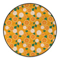Cute Orange Fruit Pattern Print Round Floor Mat