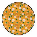 Cute Orange Fruit Pattern Print Round Floor Mat
