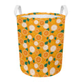 Cute Orange Fruit Pattern Print Round Laundry Basket