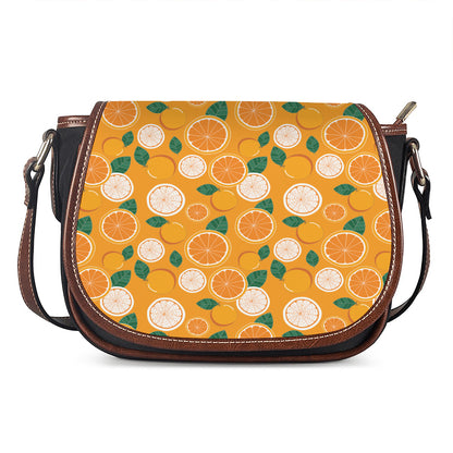 Cute Orange Fruit Pattern Print Saddle Bag