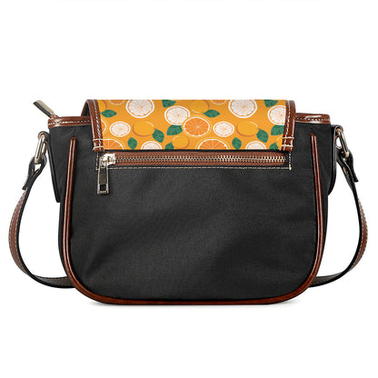 Cute Orange Fruit Pattern Print Saddle Bag