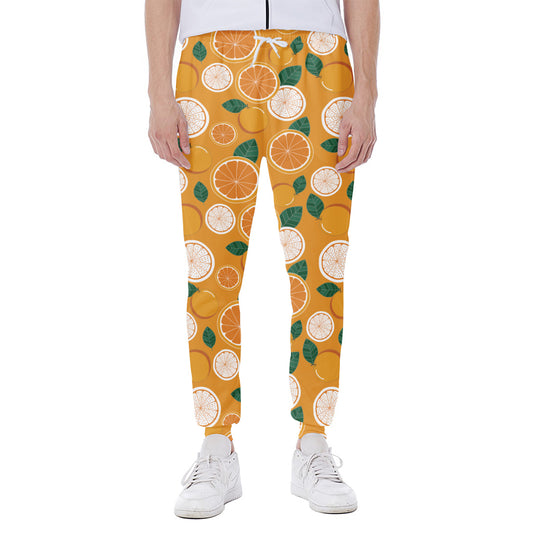 Cute Orange Fruit Pattern Print Scuba Joggers