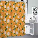 Cute Orange Fruit Pattern Print Shower Curtain