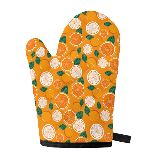 Cute Orange Fruit Pattern Print Single Oven Mitt
