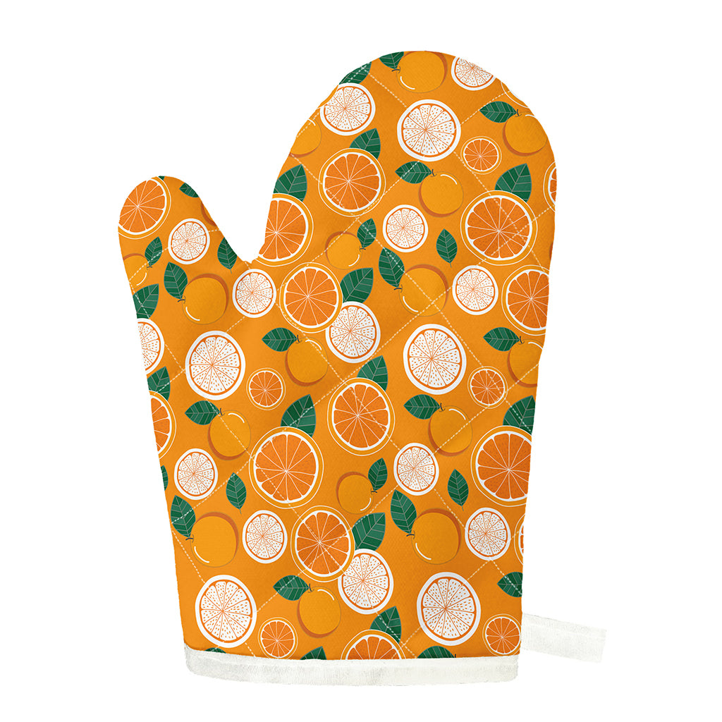 Cute Orange Fruit Pattern Print Single Oven Mitt