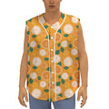 Cute Orange Fruit Pattern Print Sleeveless Baseball Jersey