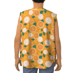 Cute Orange Fruit Pattern Print Sleeveless Baseball Jersey
