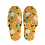 Cute Orange Fruit Pattern Print Slippers