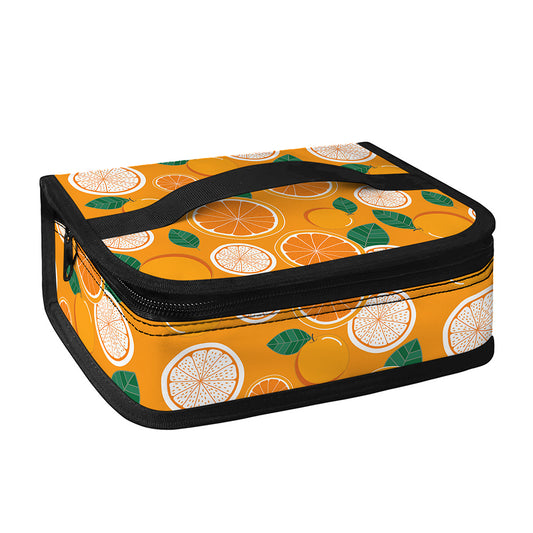 Cute Orange Fruit Pattern Print Small Lunch Bag