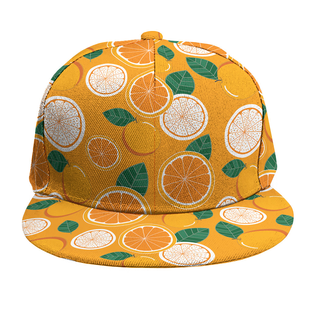 Cute Orange Fruit Pattern Print Snapback Cap