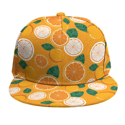 Cute Orange Fruit Pattern Print Snapback Cap
