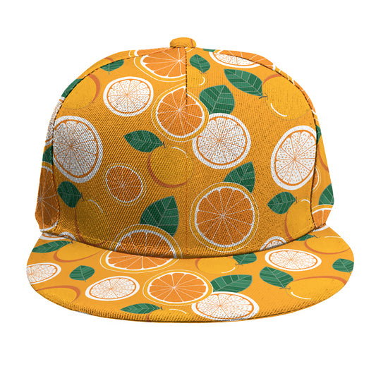 Cute Orange Fruit Pattern Print Snapback Cap