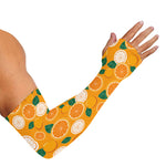 Cute Orange Fruit Pattern Print Sun Protection Arm Sleeves