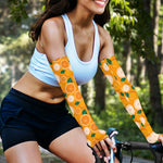 Cute Orange Fruit Pattern Print Sun Protection Arm Sleeves