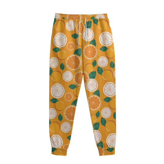 Cute Orange Fruit Pattern Print Sweatpants