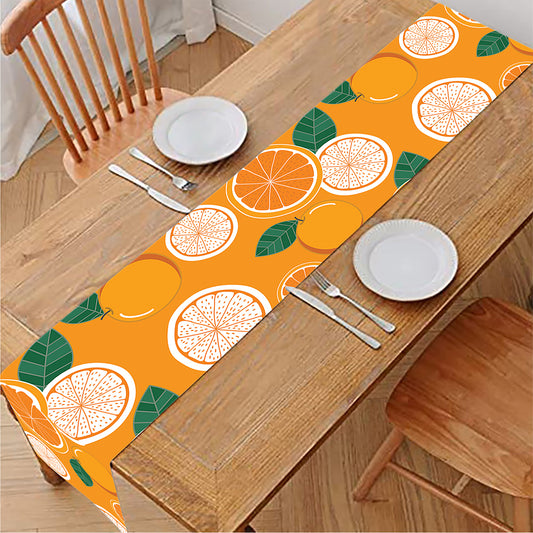Cute Orange Fruit Pattern Print Table Runner