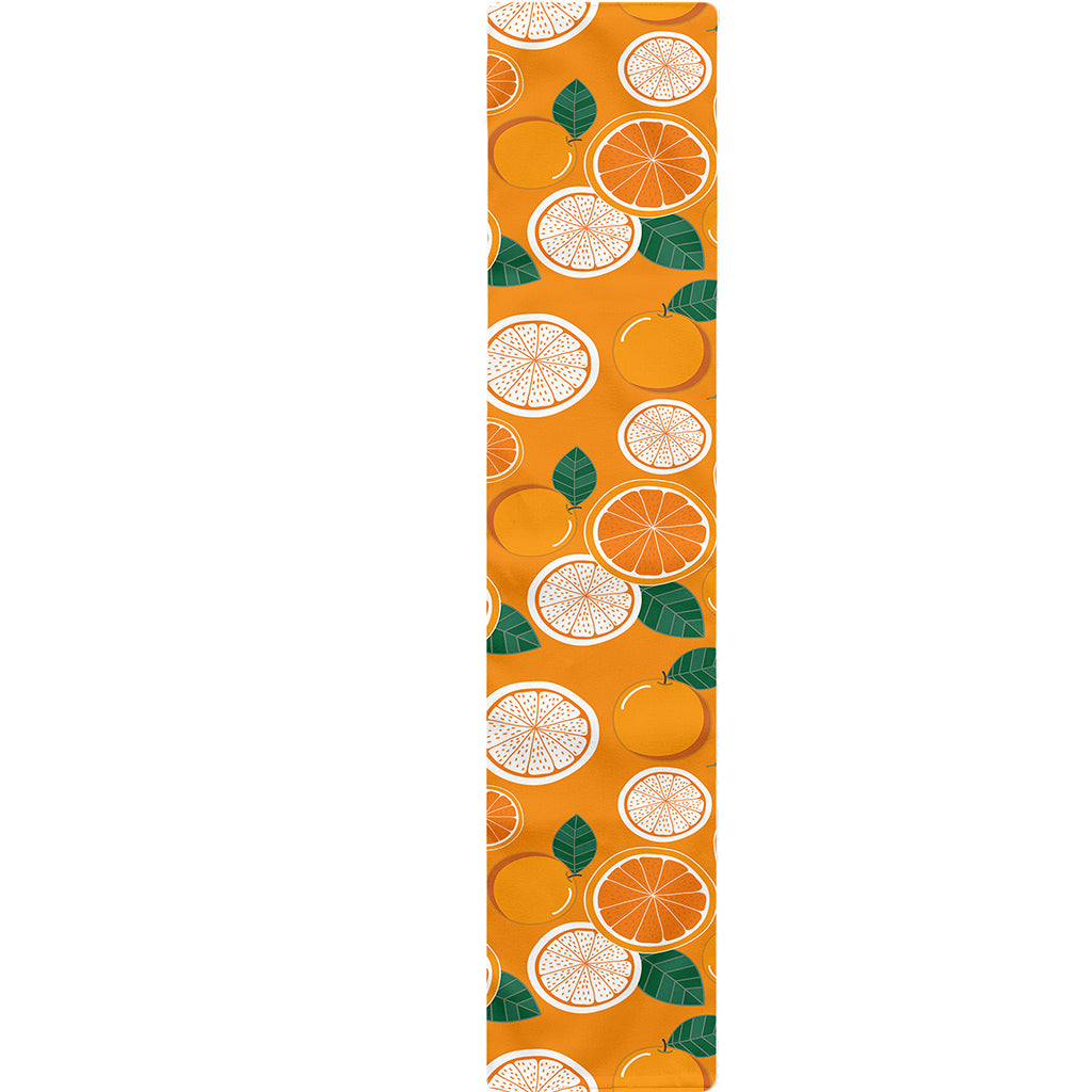 Cute Orange Fruit Pattern Print Table Runner