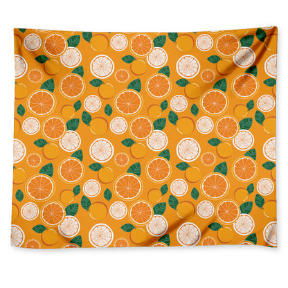 Cute Orange Fruit Pattern Print Tapestry