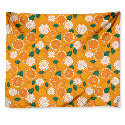 Cute Orange Fruit Pattern Print Tapestry