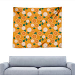 Cute Orange Fruit Pattern Print Tapestry