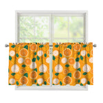 Cute Orange Fruit Pattern Print Tier Curtains