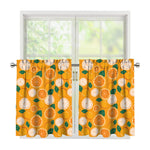 Cute Orange Fruit Pattern Print Tier Curtains